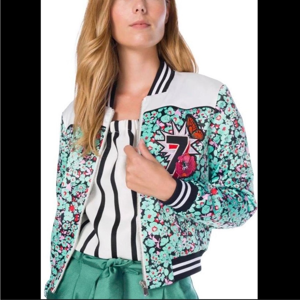 Maje Women's Multicolor Floral Bomber Jacket